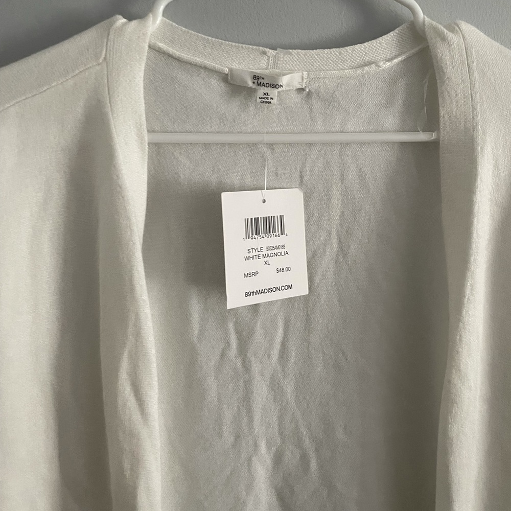 NWT 89 th+ Madison white magnolia cardigan008 - Picture 4 of 6